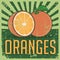 Orange Oranges Vintage Retro Signage Vector