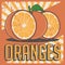 Orange Oranges Vintage Retro Signage Vector