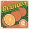 Orange Oranges Vintage Retro Signage Vector