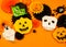 Orange origami background collection of Halloween