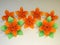 Orange origami flowers