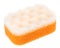 Orange oval bath sponge