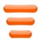 Orange oval buttons. 3d glass menu icons