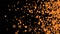 Orange particles on black background loopable animation