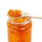 Orange peach jam in jar