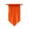 Orange Pennat Flag Vector. Marketing Display. Textile. Fabric Canvas. Heraldic 3D Realistic Isolated Illustration