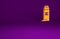 Orange Pepper spray icon isolated on purple background. OC gas. Capsicum self defense aerosol. Minimalism concept. 3d