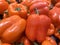 Orange peppers. Vegetables closeup of bell pepper.
