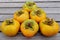 Orange persimmon kaki fruits