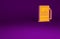 Orange Petrol or gas station icon isolated on purple background. Car fuel symbol. Gasoline pump. Minimalism concept. 3d