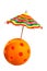 Orange Pickleball beach umbrella