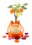 Orange piggy bank with money tree