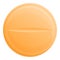 Orange pill icon, cartoon style