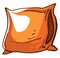 Orange pillow, illustration, vector