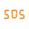 Orange pills on the surface of a white table in the shape of the word SOS