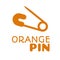Orange Pin clip Simple modern logo concept design