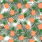 Orange pineapple with triangles geometric fruit summer tropical