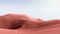 Orange-pink dunes and bright blue sky. Desert landscape with contrast skies. Minimal abstract background. 3d rendering