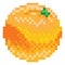 Orange Pixel Art 8 Bit Video Game Fruit Icon