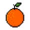 Orange pixel art on white background