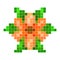 Orange pixel flower