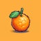 Orange Pixel Fruit Illustration: Anime Aesthetic With 8-bit Style