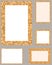 Orange pixel mosaic page layout border set