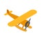 Orange plane icon, isometric 3d style