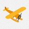Orange plane isometric icon