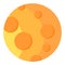 Orange Planet Covered In Craters Flat Icon