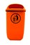 Orange plastic dust bin.
