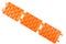 orange plastic foldable emergency traction pads isolated on white background