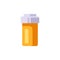 Orange plastic medicine bottle vector illustration. Healthcare flat icon