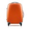 Orange plastic Suitcase on white background. Concept travel