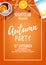 Orange poster for autumn party