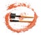 Orange Powder Eyeshadow on a Brush, fashion beauty tool blusher.