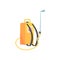 Orange pressure sprayer for extermination of insects, pest control service cartoon vector illustration