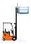 Orange propane forklift