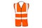 Orange protective reflective vest. is isolated on a white background. safety. work vest. road vest