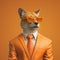 Orange Puma In Suit And Sunglasses - Hyperrealistic 3d Animal Portrait