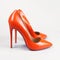 Orange pump shoes