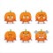 Orange pumpkin cartoon character with various angry expressions