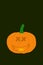 Orange pumpkin face. Decorations for the holiday of Halloween. Digital illustration on dark background