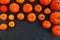 Orange pumpkins border with copy space