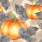 Orange pumpkins. Seamless pattern 6