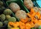 Orange PUMPKINS sold at stalls