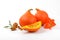 Orange pumpkins wtih walnuts, sage and hibiscus