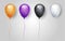 Orange, purple, black, and white balloons. Halloween decor.