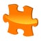 Orange puzzle 3d pie vector icon