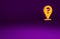 Orange Question mark icon isolated on purple background. FAQ sign. Copy files, chat speech bubble and chart. Minimalism